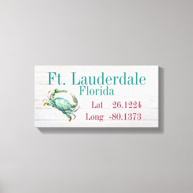 Latitude och longitud för din stad canvastryck (Framsida)