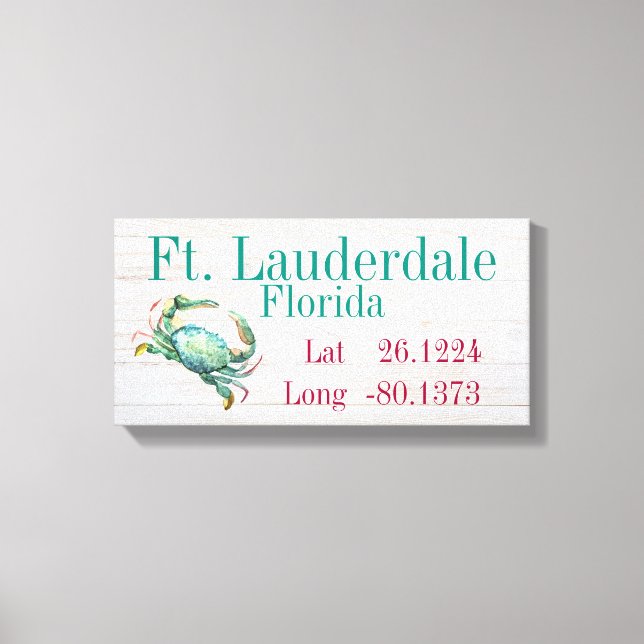 Latitude och longitud för din stad canvastryck (Framsida)