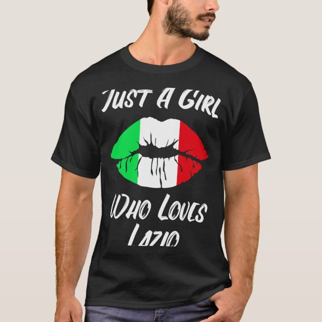 Latium Läppar och södra Kärlek, italienska Flagga T Shirt (Framsida)