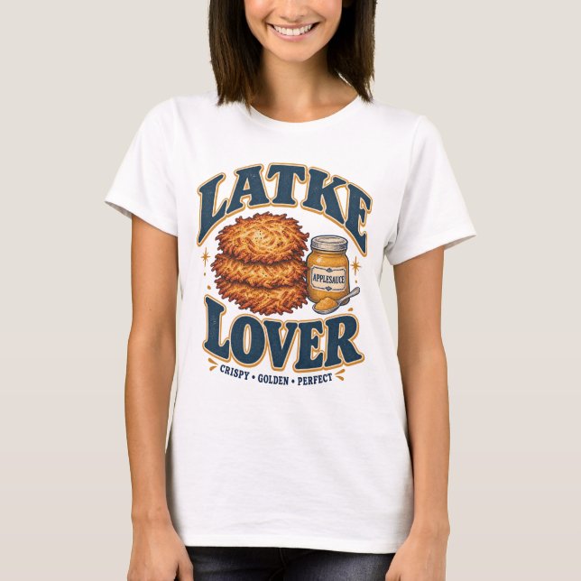 Latke Älskare Rolig Hanukkah Potatis Pancake T Shirt (Framsida)