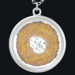 Latke Potato Pancakes Jewish Cuisine Foodie Silverpläterat Halsband<br><div class="desc">Utformningen har en originalmarkör som illustrerar en utsökt latkpotatispatkaka som fylls med sur kräm, en häl i det judiska cuisineet av helgdag. Perfekt för Hanukkah firande! Den här chanukah-latkastkonstruktionen finns också tillgänglig på andra produkter. Det finns också många fler utformanden från den här butiken! Ser du inte vad du är...</div>