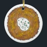 Latkes Lycklig Hanukkah Chanukah Jewish Helgdagars Julgransprydnad Keramik<br><div class="desc">Utformningen har en originalmarkör som illustrerar en utsökt latkpotatispatkaka som fylls med sur kräm, en häl i det judiska cuisineet av helgdag. Perfekt för Hanukkah firande! Anpassa med din information. Den här chanukah-latkastkonstruktionen finns också tillgänglig på andra produkter. Det finns också många fler utformanden från den här butiken! Ser du...</div>