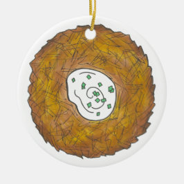 Latkes Lycklig Hanukkah Chanukah Jewish Helgdagars Julgransprydnad Keramik