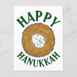 Latkes Lycklig Hanukkah Chanukah Jewish Helgdagars Meddelande Vykort