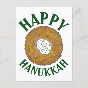 Latkes Lycklig Hanukkah Chanukah Jewish Helgdagars Meddelande Vykort