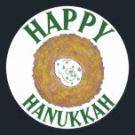 Latkes Lycklig Hanukkah Chanukah Jewish Helgdagars Runt Klistermärke<br><div class="desc">Utformningen har en originalmarkör som illustrerar en utsökt latkpotatispatkaka som fylls med sur kräm, en häl i det judiska cuisineet av helgdag. Perfekt för Hanukkah firande! Den här chanukah-latkastkonstruktionen finns också tillgänglig på andra produkter. Det finns också många fler utformanden från den här butiken! Ser du inte vad du är...</div>
