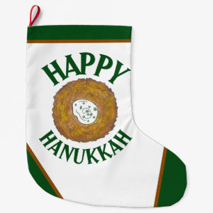 Latkes Lycklig Hanukkah Chanukah Jewish Helgdagars Stor Julstrumpa
