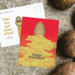 Latkes och Gelt Hannuka-kort Helg Vykort