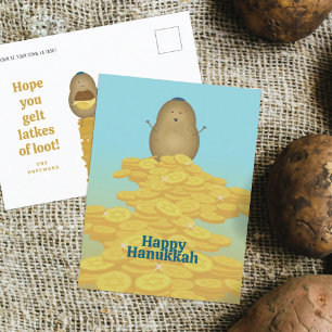 Latkes och Gelt Hanukkah-kort Helg Vykort