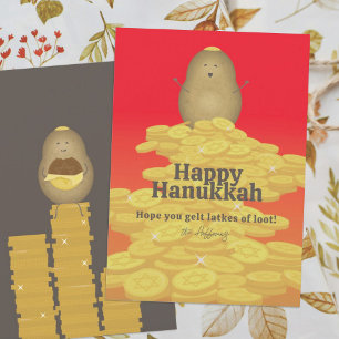 Latkes och Gelt Hanukkah-kort Julkort