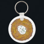 Latkes Potato Pancake Hanukkah Jewish Helgdag Nyckelring<br><div class="desc">Utformningen har en originalmarkör som illustrerar en utsökt latkpotatispatkaka som fylls med sur kräm, en häl i det judiska cuisineet av helgdag. Perfekt för Hanukkah firande! Den här chanukah-latkastkonstruktionen finns också tillgänglig på andra produkter. Det finns också många fler utformanden från den här butiken! Ser du inte vad du är...</div>