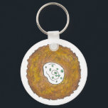 Latkes Potato Pancake Hanukkah Jewish Helgdag Nyckelring<br><div class="desc">Utformningen har en originalmarkör som illustrerar en utsökt latkpotatispatkaka som fylls med sur kräm, en häl i det judiska cuisineet av helgdag. Perfekt för Hanukkah firande! Den här chanukah-latkastkonstruktionen finns också tillgänglig på andra produkter. Det finns också många fler utformanden från den här butiken! Ser du inte vad du är...</div>