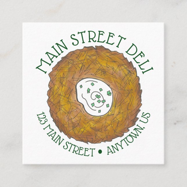 Latkes Potato Pancakes Deli Delicatessen Cook Chef Fyrkantigt Visitkort (Framsida)