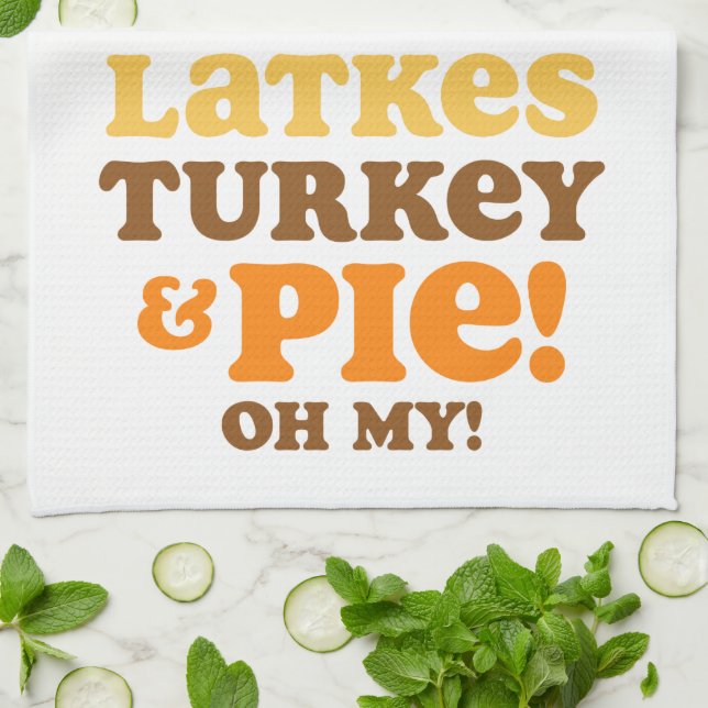 Latkes Turkiet och paj Kökshandduk (Vikta)