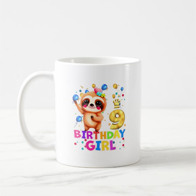 Latmaskinbarn 9 år gammal latmask 9-års födelsedag kaffemugg (Vänster)