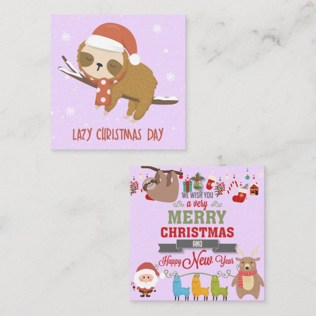 Latmässig juldag anteckningskort (Fram/baksida)