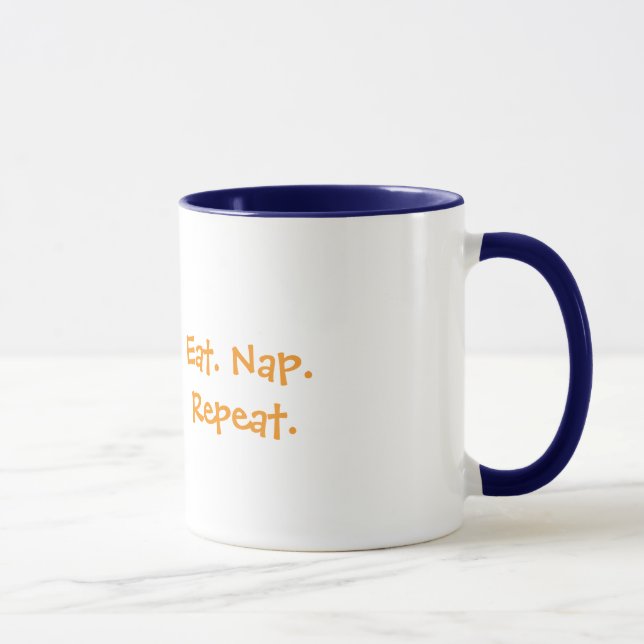Latmugg – Ät. Sova. Repetera ☕🐾 Mugg (Höger)