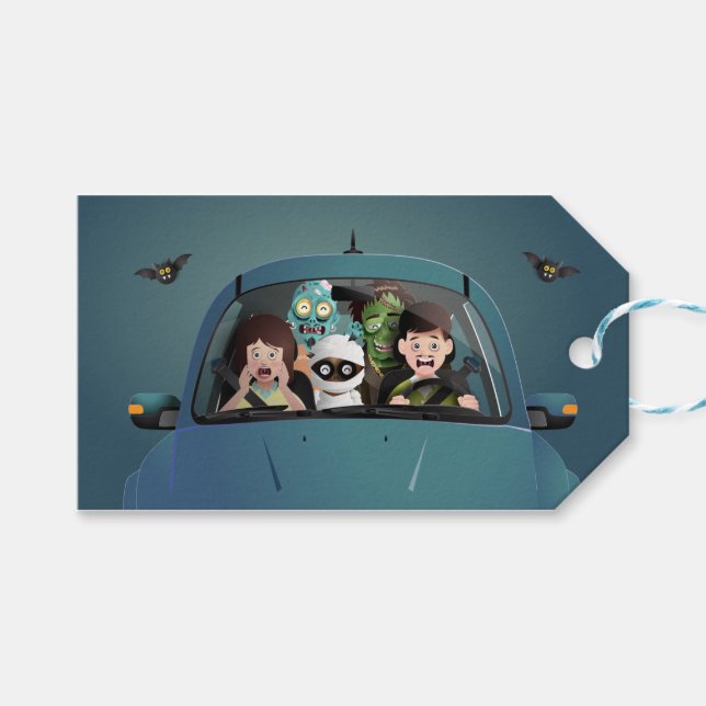 Låtnyj Family Vacation Halloween Nightmare Presentetikett (Framsidan (Horisontell))