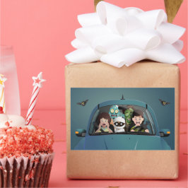 Låtnyj Family Vacation Halloween Nightmare Rektangulärt Klistermärke