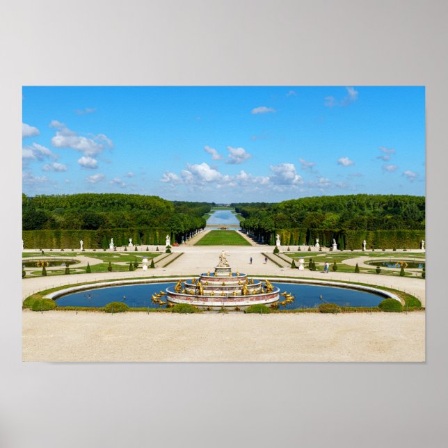 Latona Fontän och Grande Perspective, Versailles Poster (Framsidan)