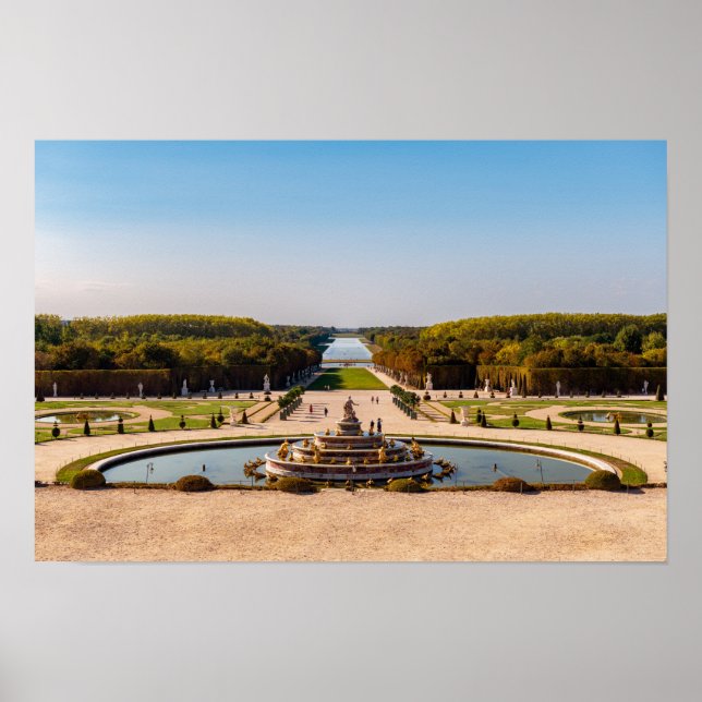 Latona Fontän och Grande Perspective, Versailles Poster (Framsidan)