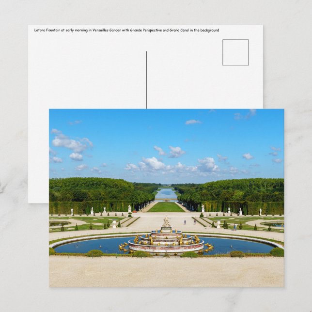 Latona-fontänen och Grande Perspective, Versailles Vykort (Fram/baksida)