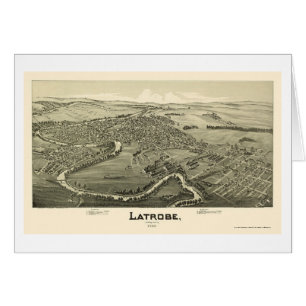 Latrobe, PA Panorama-karta - 1900 Hälsningskort