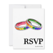 🌈 Låtsamtal LGBTQ Regnbågsringar RSVP-kort