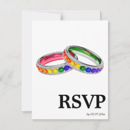🌈 Låtsamtal LGBTQ Regnbågsringar RSVP-kort OSA Kort