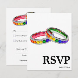 🌈 Låtsamtal LGBTQ Regnbågsringar RSVP-kort OSA Kort