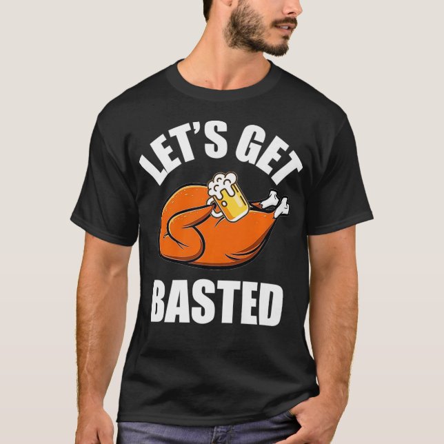 Låtsas Bastade Turkiet Thanksgiving Beer T Shirt (Framsida)