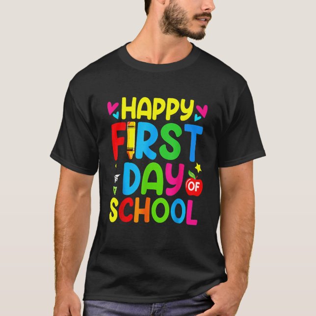 Låtsas första dag i Lycklig, då skolskeppet är väl T Shirt (Framsida)