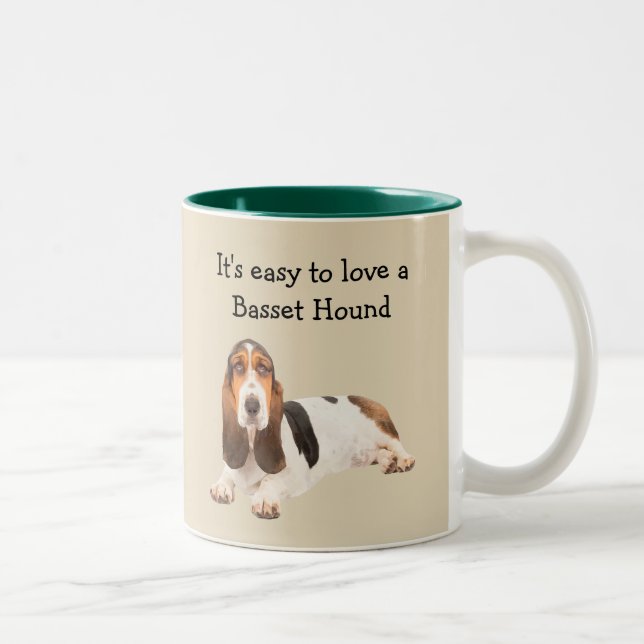 Lätt att älska en Bassethund Två-Tonad Mugg (Höger)
