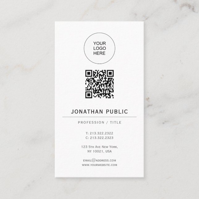 Lätt att göra elegant mall matpapper vertikal visitkort (Framsida)