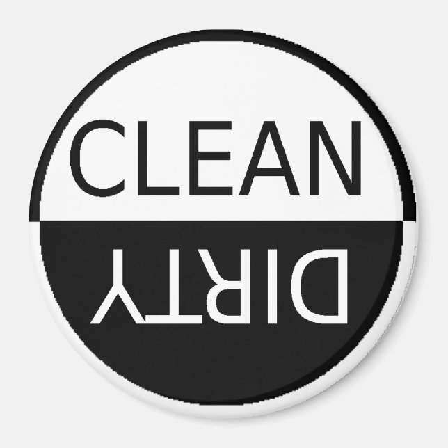 Lätt att se CLEAN DIRTY Dishwasher Magnet (Framsidan)