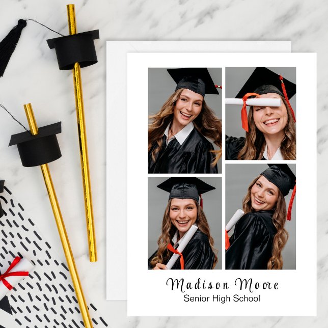 Lätt att SKRIVA UT 4 FOTON Examenkarta Meddelande (Skapare uppladdad)