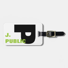 Lätt att spot den stora initiala monogramen bagagebricka