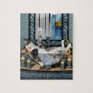Lätt berusad kattungepuzzle. pussel