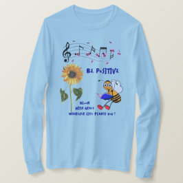 Lätt blå solrosbin positiv t shirt
