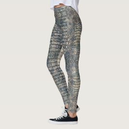 Lätt blått Alligator-läder Leggings