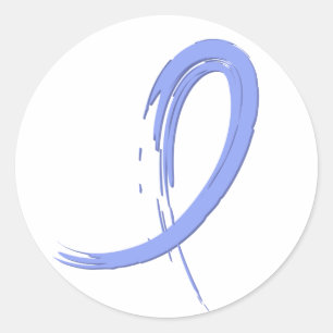 Lätt blått band A4 för prostatacancer Runt Klistermärke