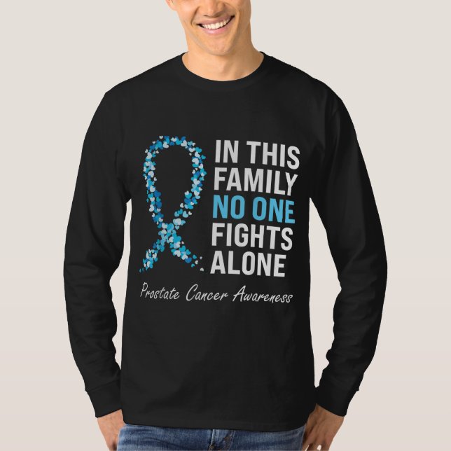 Lätt blått band för Family Prostate Cancer Awarene T Shirt (Framsida)