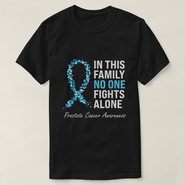 Lätt blått band för Family Prostate Cancer Awarene T Shirt (Design framsida)