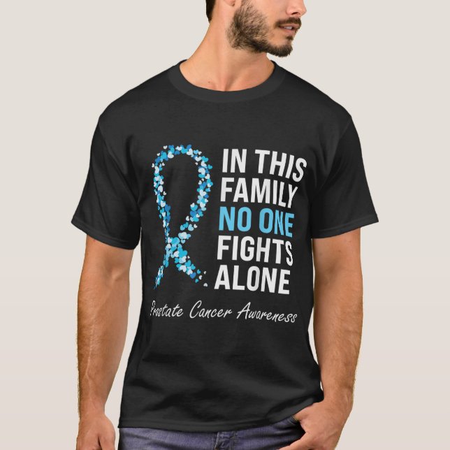 Lätt blått band för Family Prostate Cancer Awarene T Shirt (Framsida)