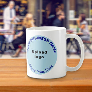 Lätt blått kort - Business Brand på Mugg