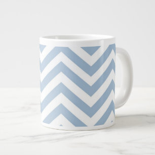 Lätt blått sken Texturerat skvron Jumbo Mugg