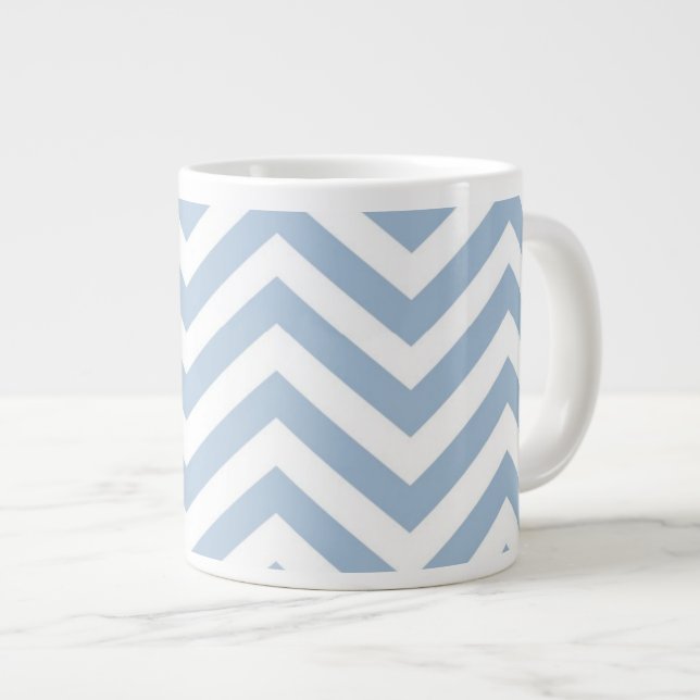 Lätt blått sken Texturerat skvron Jumbo Mugg (Framsida höger)