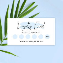 Lätt blått vattenfärgsblad - Beauty Rewards Frimär Lojalitetskort