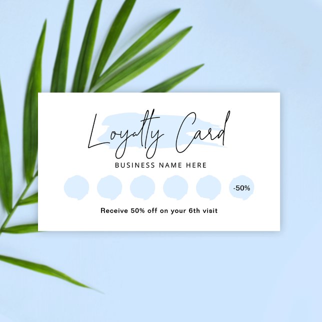 Lätt blått vattenfärgsblad - Beauty Rewards Frimär Lojalitetskort (Skapare uppladdad)