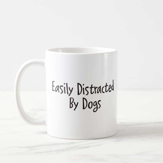 Lätt distrad av hundar kaffemugg (Vänster)